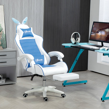 Racing Gaming Chair Reclining PU Leather Computer Chair with Headrest, Yellow