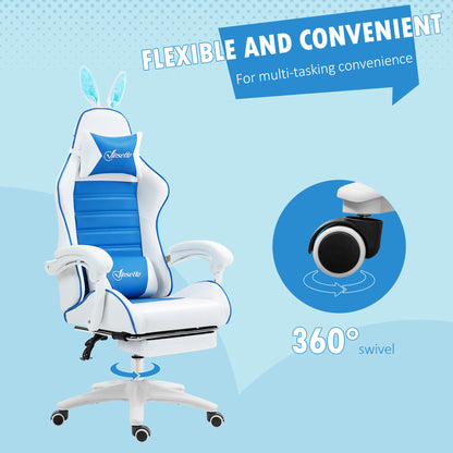 Racing Gaming Chair Reclining PU Leather Computer Chair with Headrest, Yellow