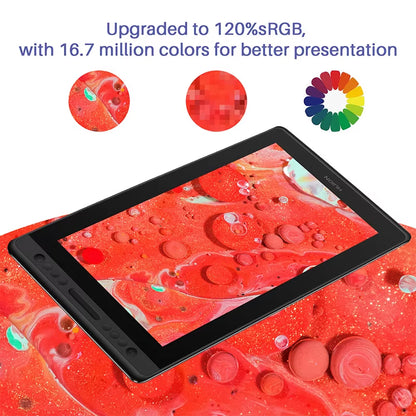 Kamvas Pro 16 Drawing Pen Tablet 15.6 Inch 120% Srgb Digital Graphic Tablet Pen Display Monitor with Tilt Function