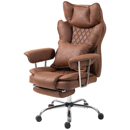 Home Office Chair, Leathaire Desk Chair with Lumbar Support Pillow, Grey