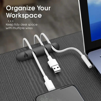 Cable Holder Ties Management Clips Tidy Lead Desk Charger Wire USB Organizer UK