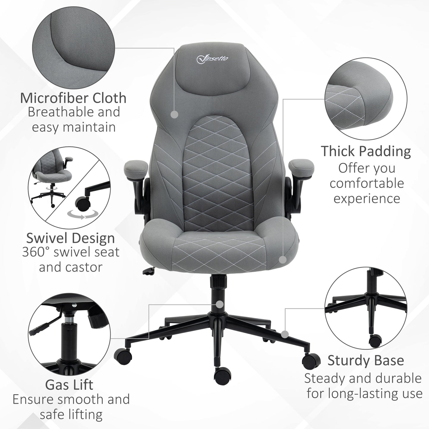 Home Office Chair Computer Chair with Adjustable Height Swivel Seat