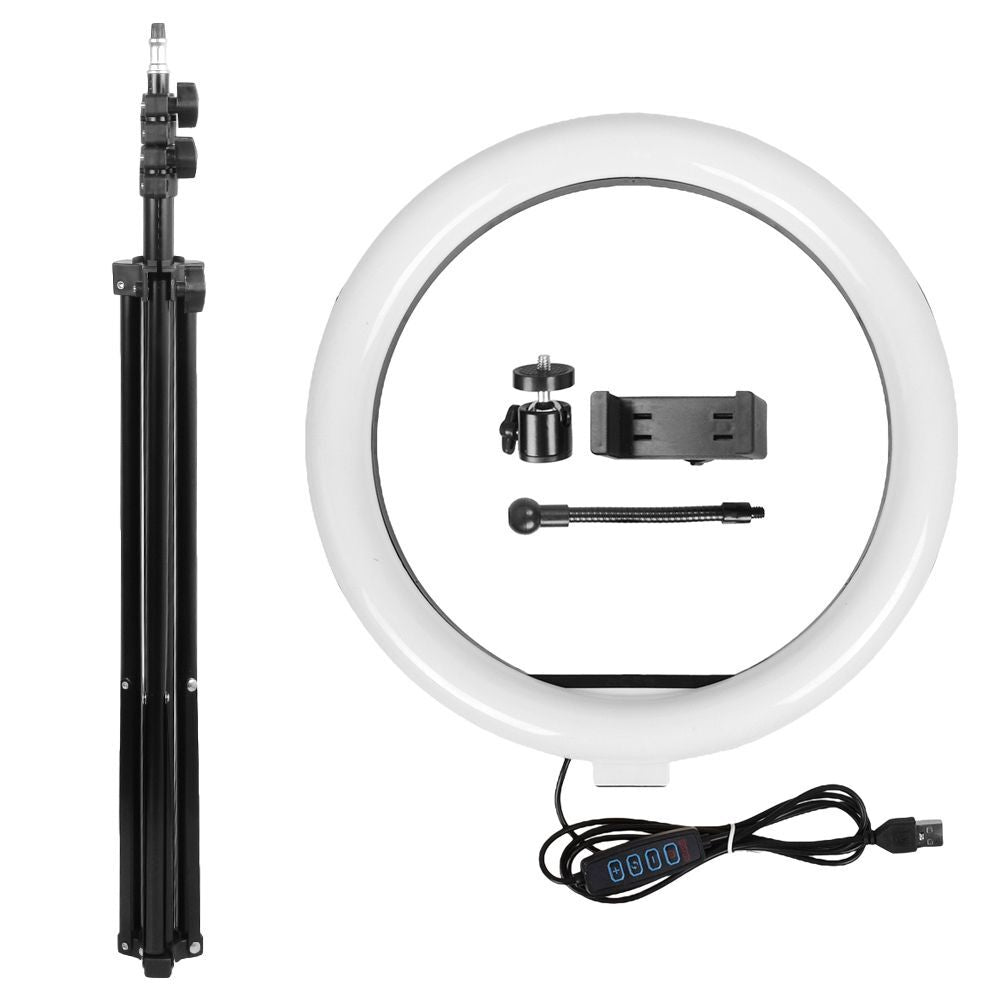 12" 14" Ring Light with Tripod Stand & Phone Holder Selfie Ring Light Live Video