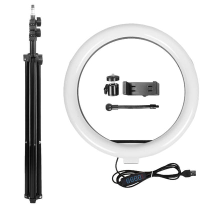 12" 14" Ring Light with Tripod Stand & Phone Holder Selfie Ring Light Live Video