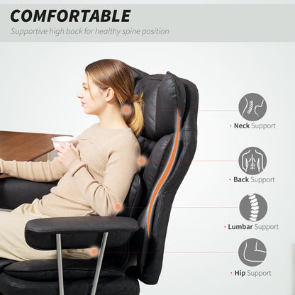 Home Office Chair, Leathaire Desk Chair with Lumbar Support Pillow, Grey