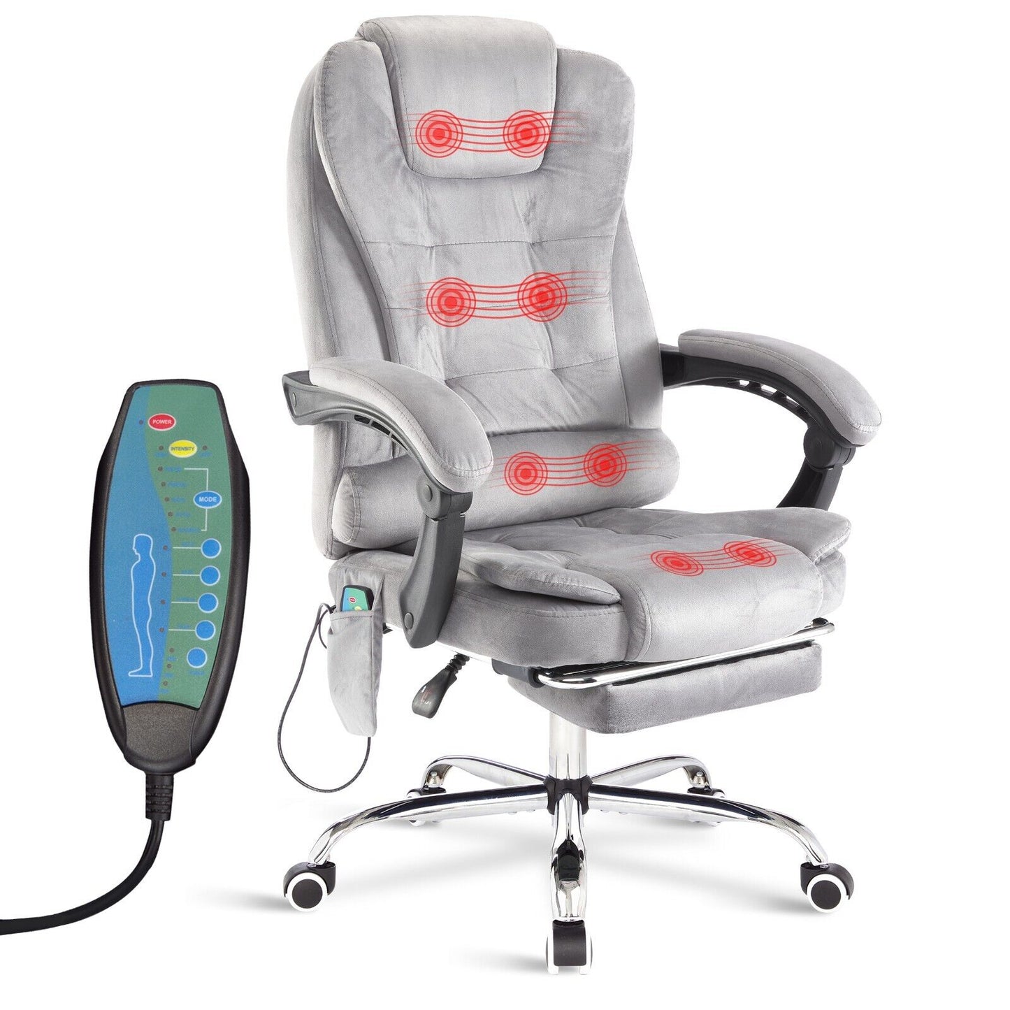 Massage Office Chair Gaming Computer Desk Swivel Recliner Chair Leather Footrest