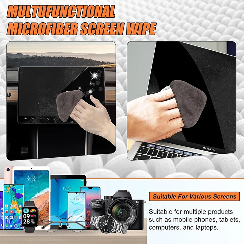 Computer Monitor Cloth Microfiber Screen Cleaner Cloth for Phone Tablet Computer Car Portable round Square for Multi-Media