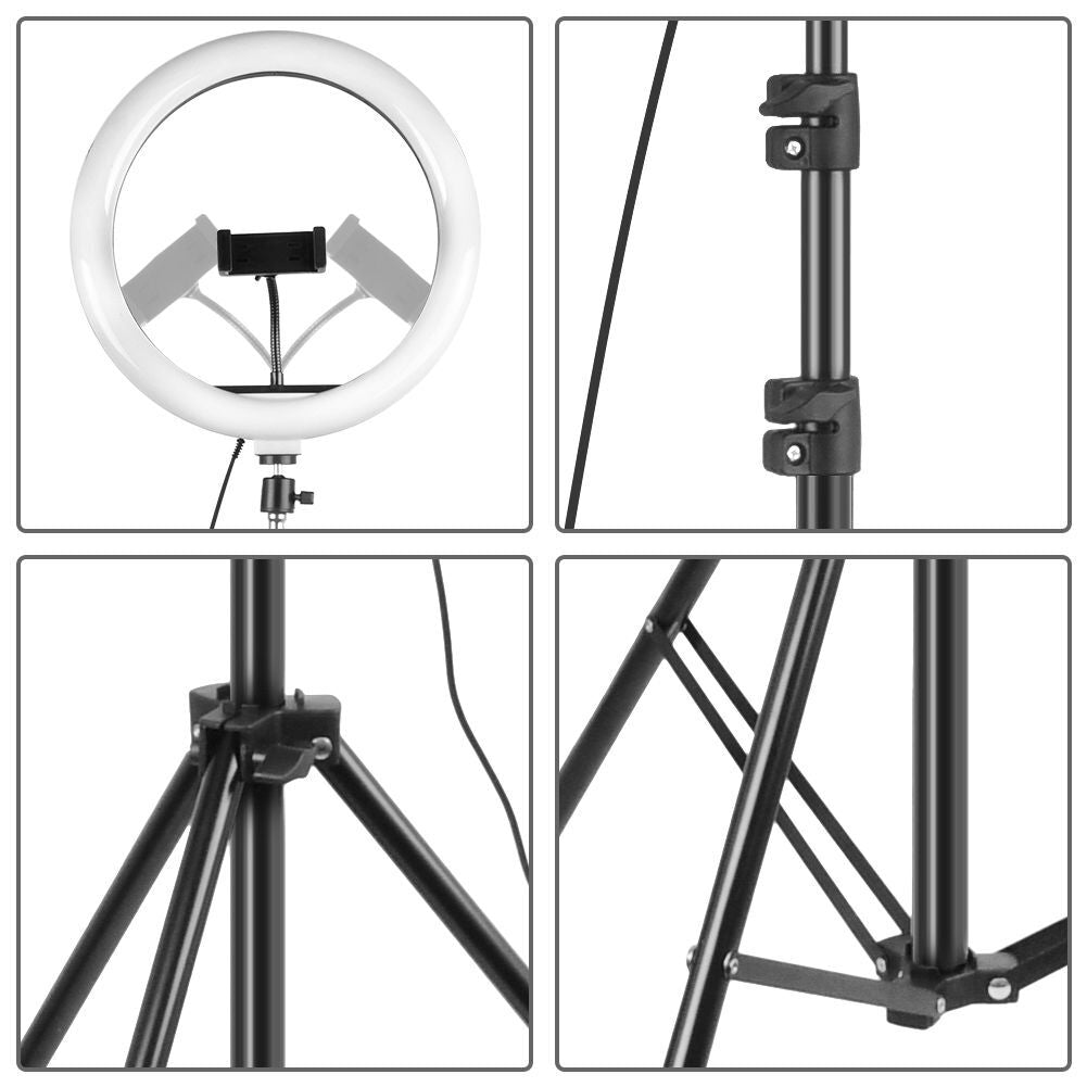 12" 14" Ring Light with Tripod Stand & Phone Holder Selfie Ring Light Live Video