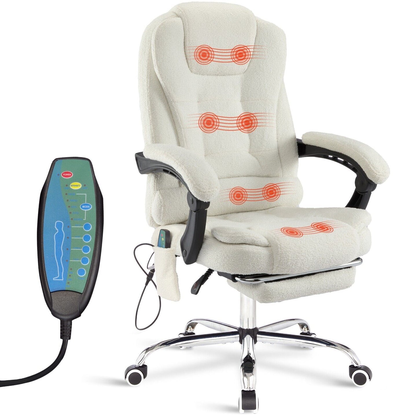 Massage Office Chair Gaming Computer Desk Swivel Recliner Chair Leather Footrest