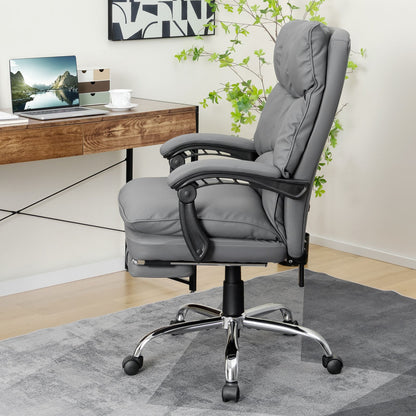 Ergonomic Adjustable High Back Rolling Computer Chair with Retractable Footrest