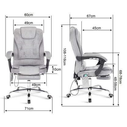 Massage Office Chair Gaming Computer Desk Swivel Recliner Chair Leather Footrest