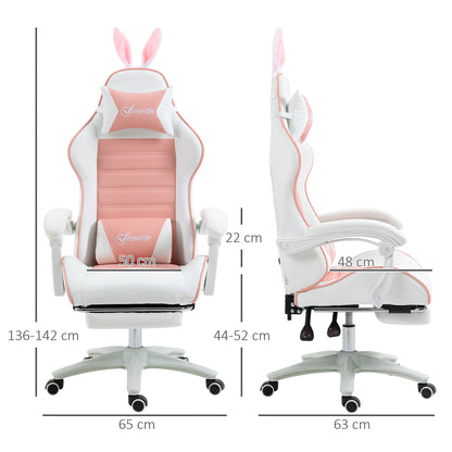 Racing Gaming Chair Reclining PU Leather Computer Chair with Headrest, Yellow