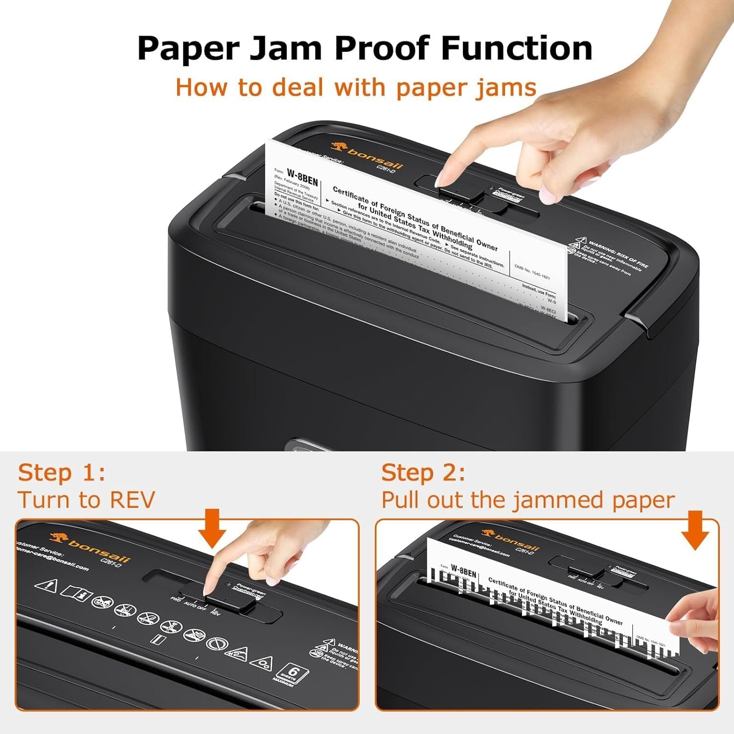 Commercial Paper Shredder Industrial 6/8 Sheet Cross Cut Heavy Duty Home Office