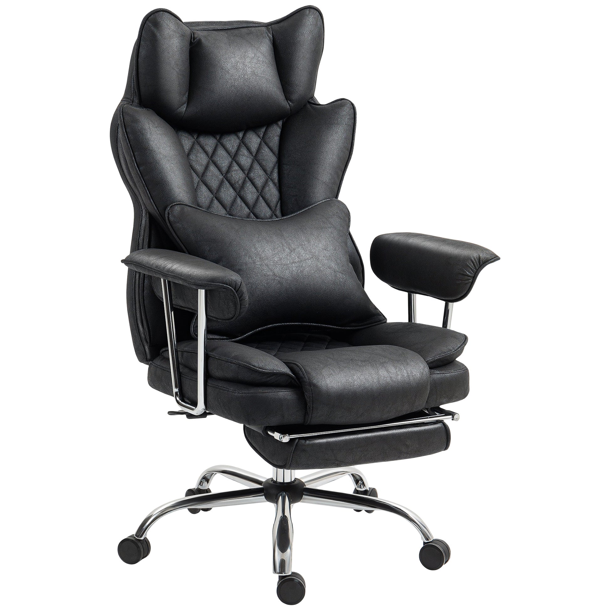 Home Office Chair, Leathaire Desk Chair with Lumbar Support Pillow, Grey