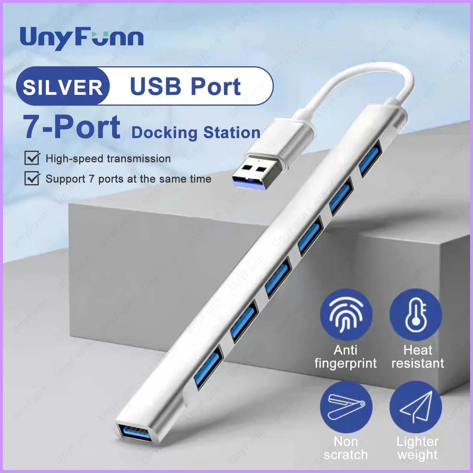 7 Ports USB HUB USB C USB 3.0 HUB 7-In-1 Type C Multi-Port USB Splitter OTG Adap