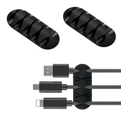 Cable Holder Ties Management Clips Tidy Lead Desk Charger Wire USB Organizer UK