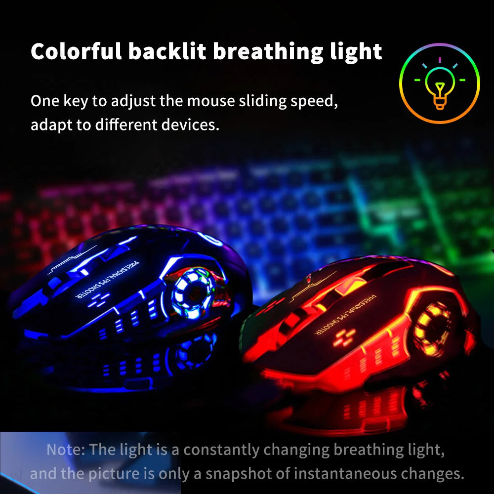 Rechargeable Bluetooth Wireless Mouse with 2.4G USB for Laptop Macbook PC Computer Backlight Gaming Mouse for Ipad Tablet Phone