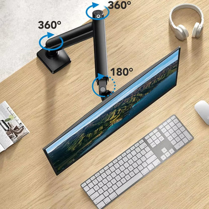 Universal Single Monitor Bracket up to 32 Inches and 19.8 Lbs per Screen Computer Desk Mount Stand Adjustable Computer Bracket