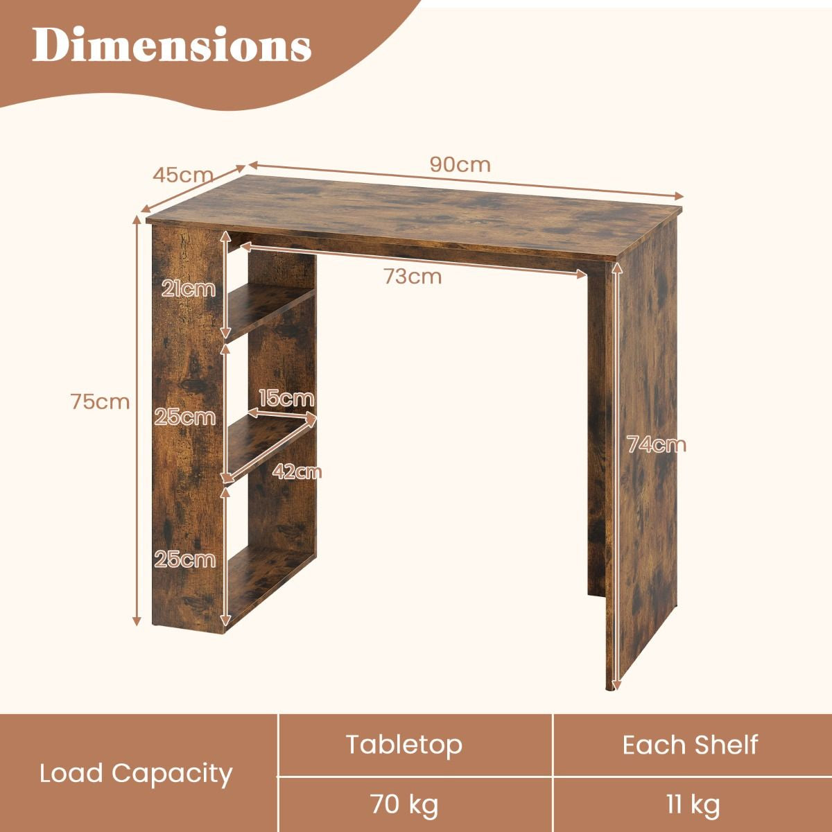 Computer Desk with Bookshelf for Study Living Room