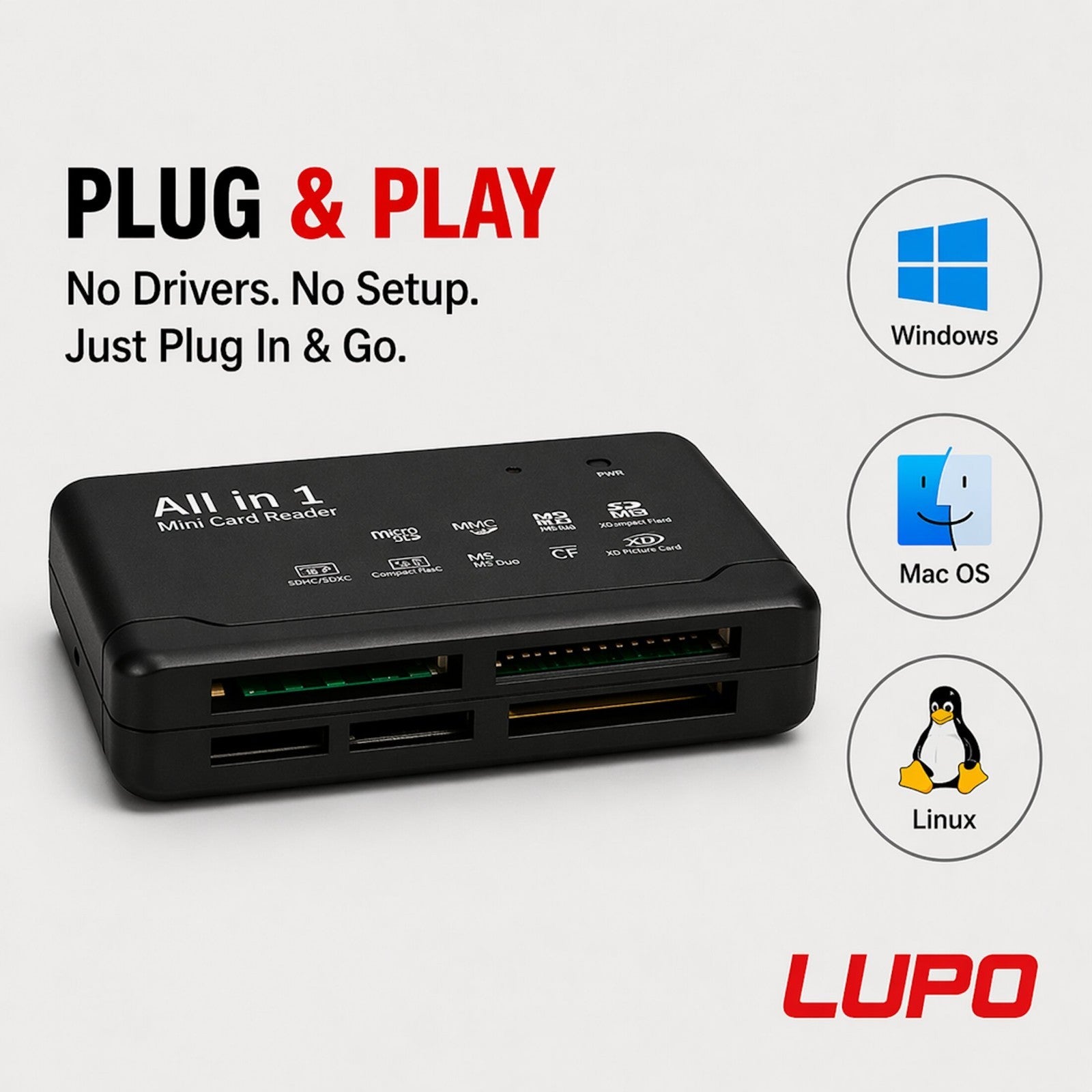 USB Memory Card Reader CF XD SD MS | Compact Flash XD Picture Card PC Mac