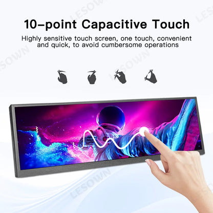 Ultra Widescreen Long Touch Monitor 8.8 12.6 Inch IPS 1920X480 Bar Stretched LCD Display for Windows PC Gaming Monitor