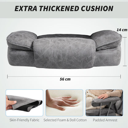 Home Office Chair, Leathaire Desk Chair with Lumbar Support Pillow, Grey