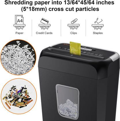 Commercial Paper Shredder Industrial 6/8 Sheet Cross Cut Heavy Duty Home Office