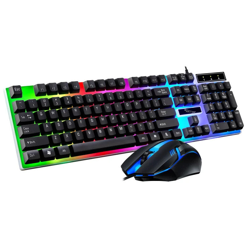 Mechanical Gaming Keyboard Mouse Combo Set LED Light Backlit Computer Desktop PC