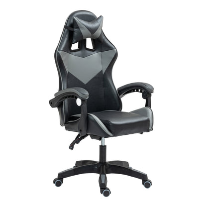 Swivel Gaming Chair PU Leather Home Office Chair W/ Footrest Computer PC Chair
