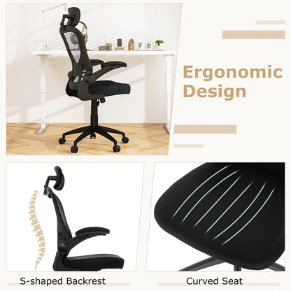 Ergonomic Mesh Office Chair with Adjustable Headrest and Height