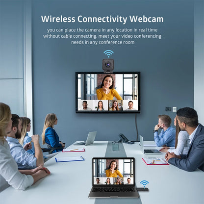 Wireless Webcam 1080P PC Camera, with Microphone, 2.4Ghz Wireless Web Camera for Tiktok/Yotube Streaming Video Calling