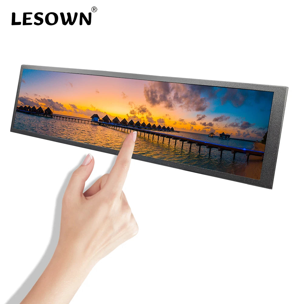 Ultra Widescreen Long Touch Monitor 8.8 12.6 Inch IPS 1920X480 Bar Stretched LCD Display for Windows PC Gaming Monitor