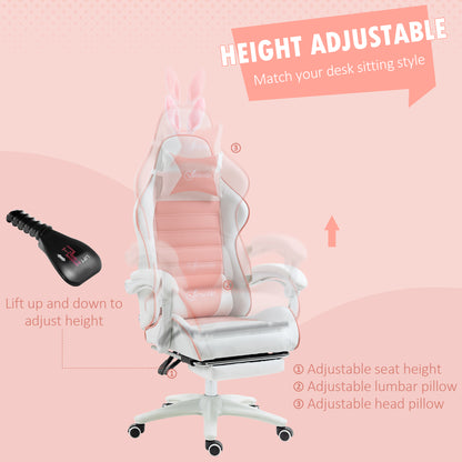 Racing Gaming Chair Reclining PU Leather Computer Chair with Headrest, Yellow