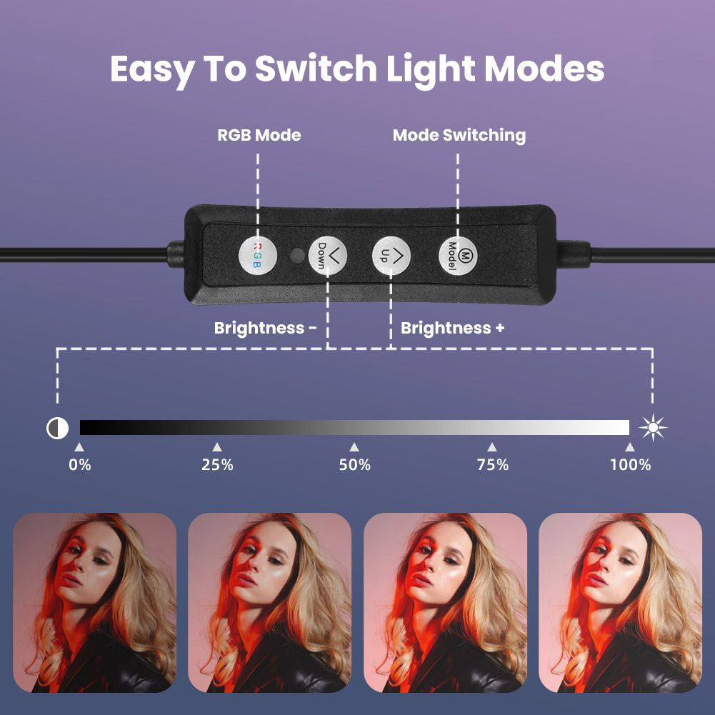 12" 14" Ring Light with Tripod Stand & Phone Holder Selfie Ring Light Live Video