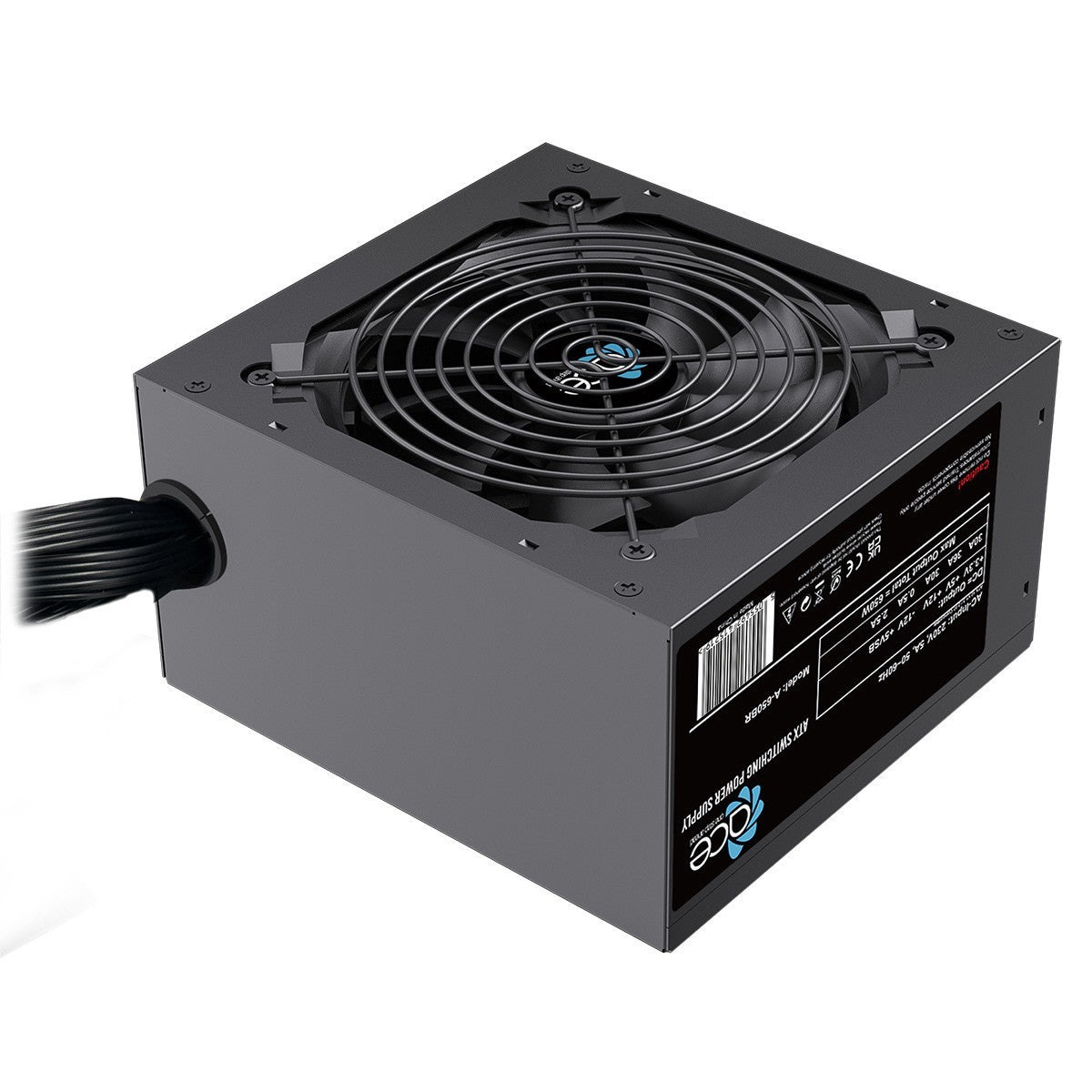 Black 650W PSU Power Supply Computer Desktop PC ATX 12CM Fan PCI-E SATA UK