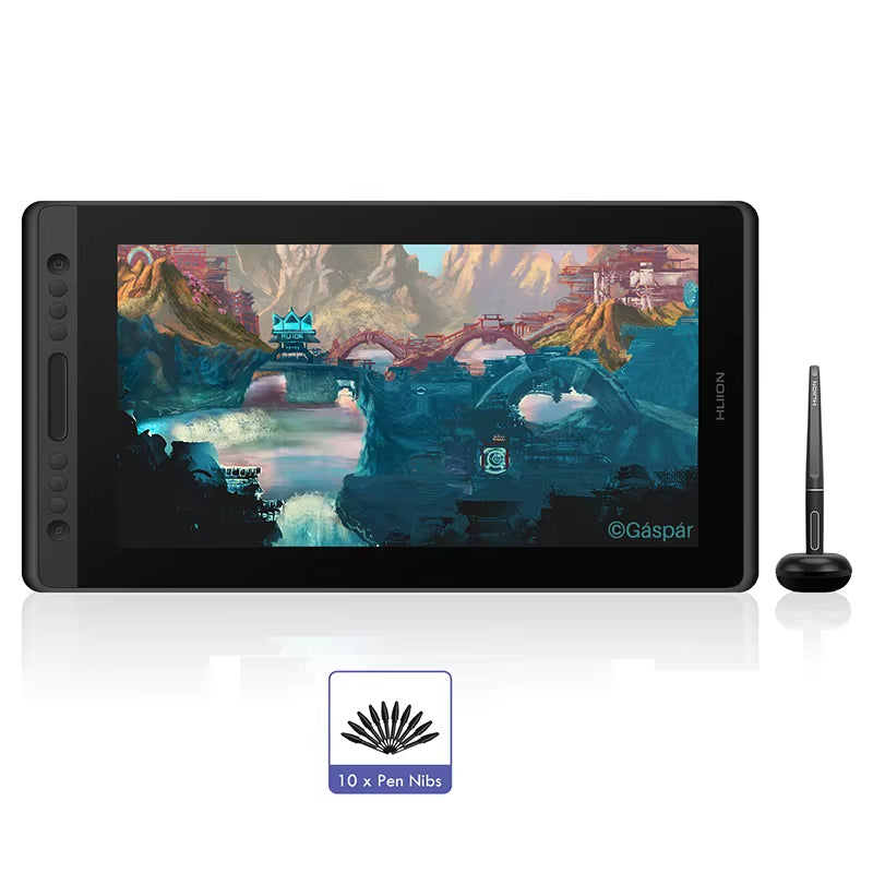 Kamvas Pro 16 Drawing Pen Tablet 15.6 Inch 120% Srgb Digital Graphic Tablet Pen Display Monitor with Tilt Function