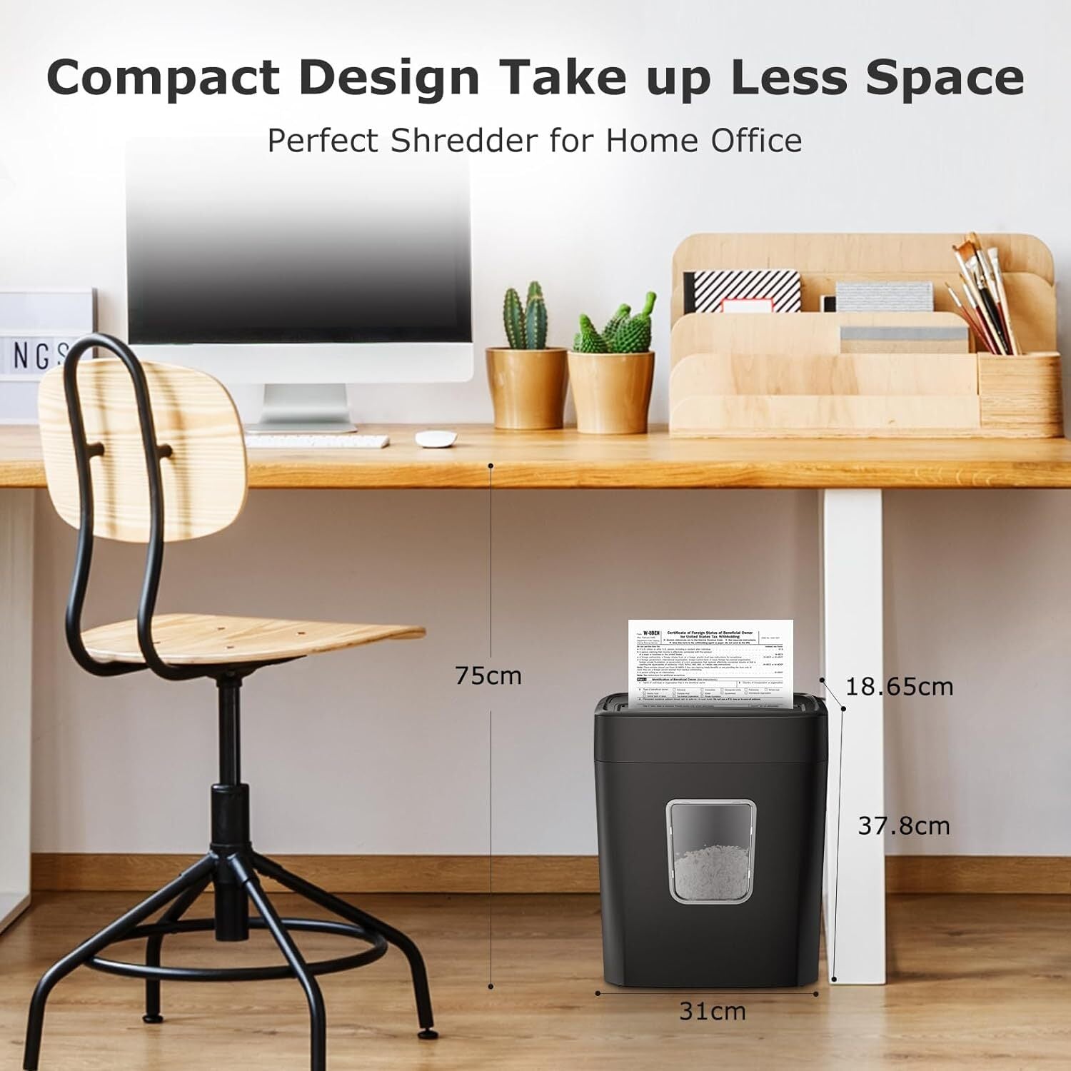 Commercial Paper Shredder Industrial 6/8 Sheet Cross Cut Heavy Duty Home Office
