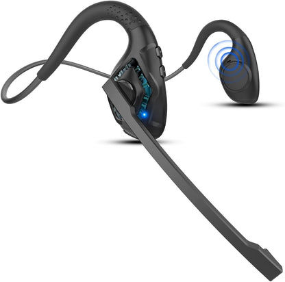Idigmall Bluetooth 5.3 Headset with Microphone, Open Ear Headphones W/Noise Canc