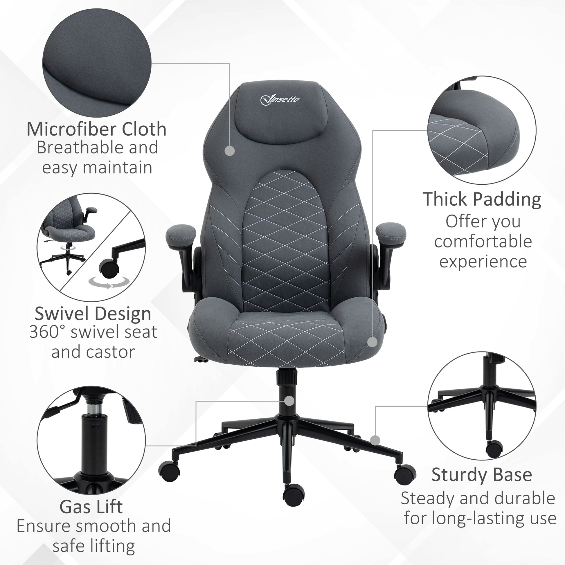 Home Office Chair Computer Chair with Adjustable Height Swivel Seat
