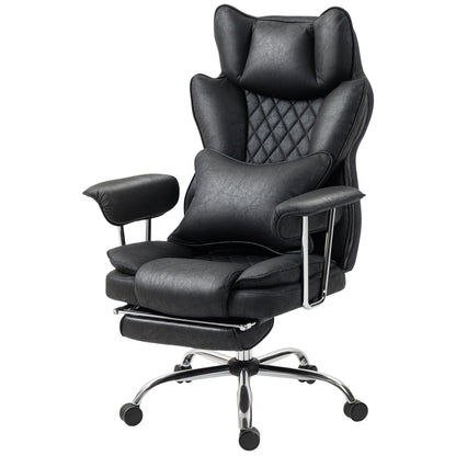 Home Office Chair, Leathaire Desk Chair with Lumbar Support Pillow, Grey