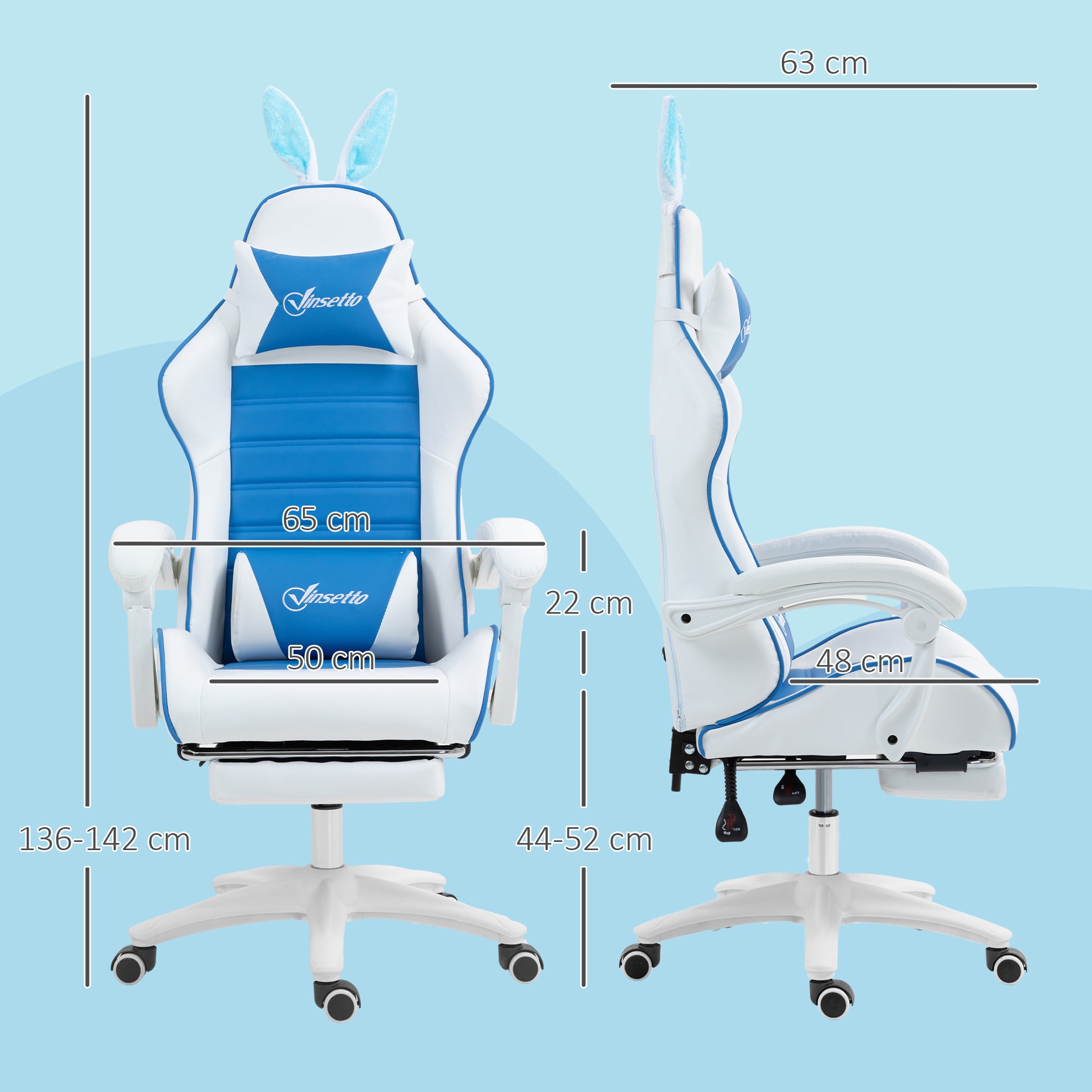 Racing Gaming Chair Reclining PU Leather Computer Chair with Headrest, Yellow