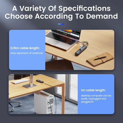 USB 3.0 HUB 7Ports Splitter High-Speed Transmission Type C HUB Laptop Expansion Computer Computer Accessories