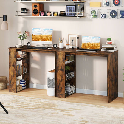 Computer Desk with Bookshelf for Study Living Room