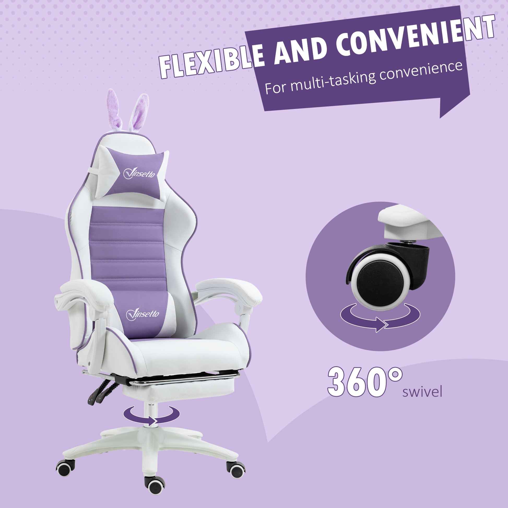 Racing Gaming Chair Reclining PU Leather Computer Chair with Headrest, Yellow