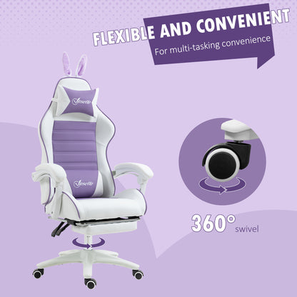 Racing Gaming Chair Reclining PU Leather Computer Chair with Headrest, Yellow