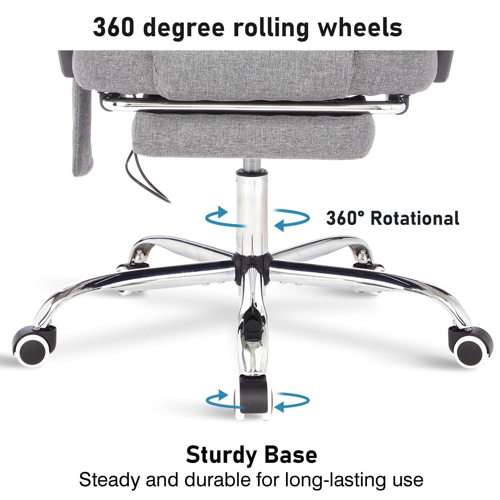 Massage Office Chair Gaming Computer Desk Swivel Recliner Chair Leather Footrest
