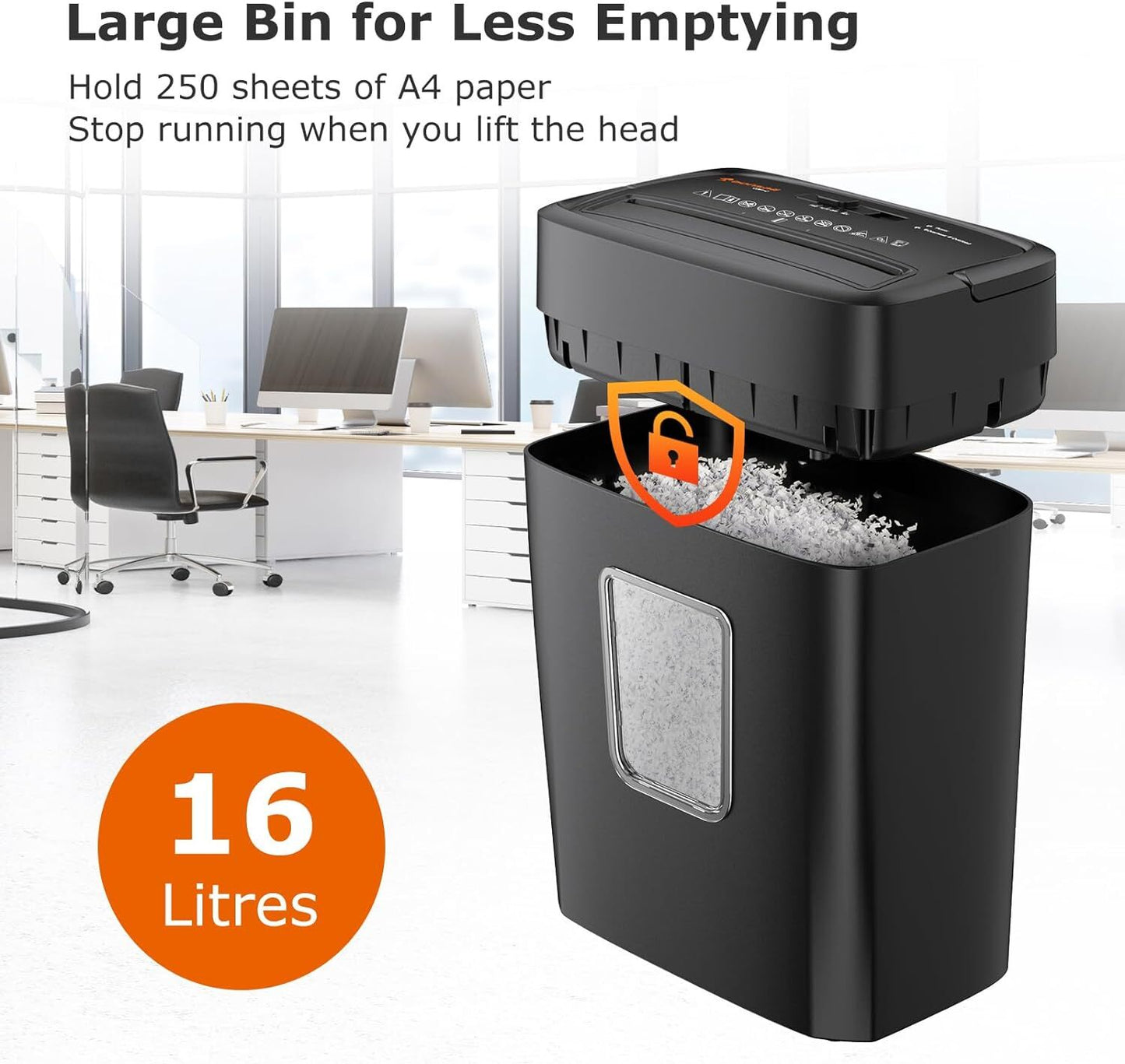 Commercial Paper Shredder Industrial 6/8 Sheet Cross Cut Heavy Duty Home Office
