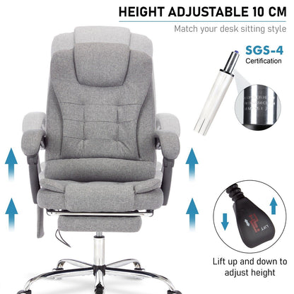 Massage Office Chair Gaming Computer Desk Swivel Recliner Chair Leather Footrest