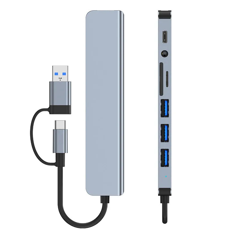 8-IN-2 USB HUB 3.0 USB C HUB Dock Station 5Gbps High Speed Transmission USB Splitter Type C to USB OTG Adapter for Macbook Pro