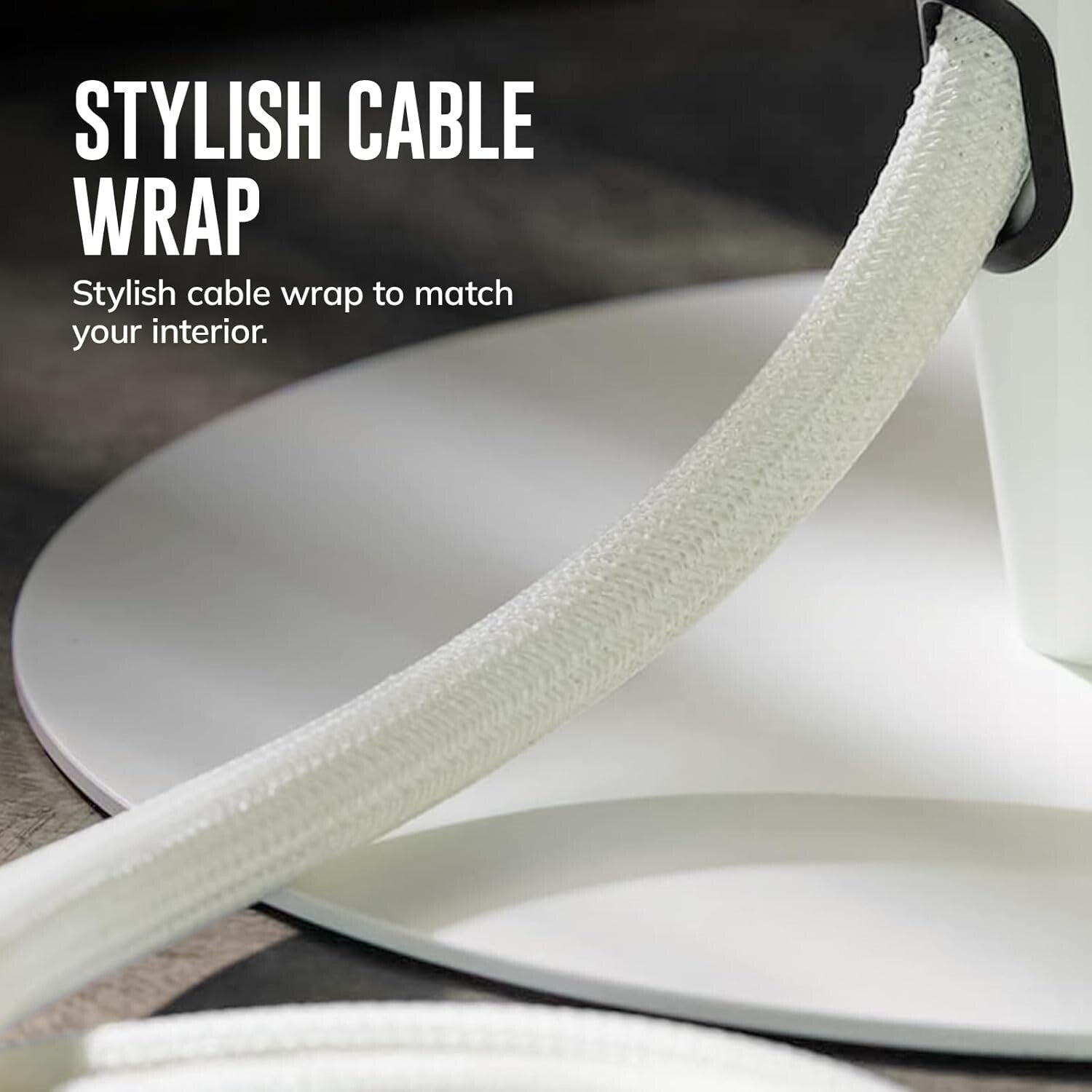 10Ft-1/2Inch Cable Tidy Sleeves Wire Covers for Computer, TV, Home, Office